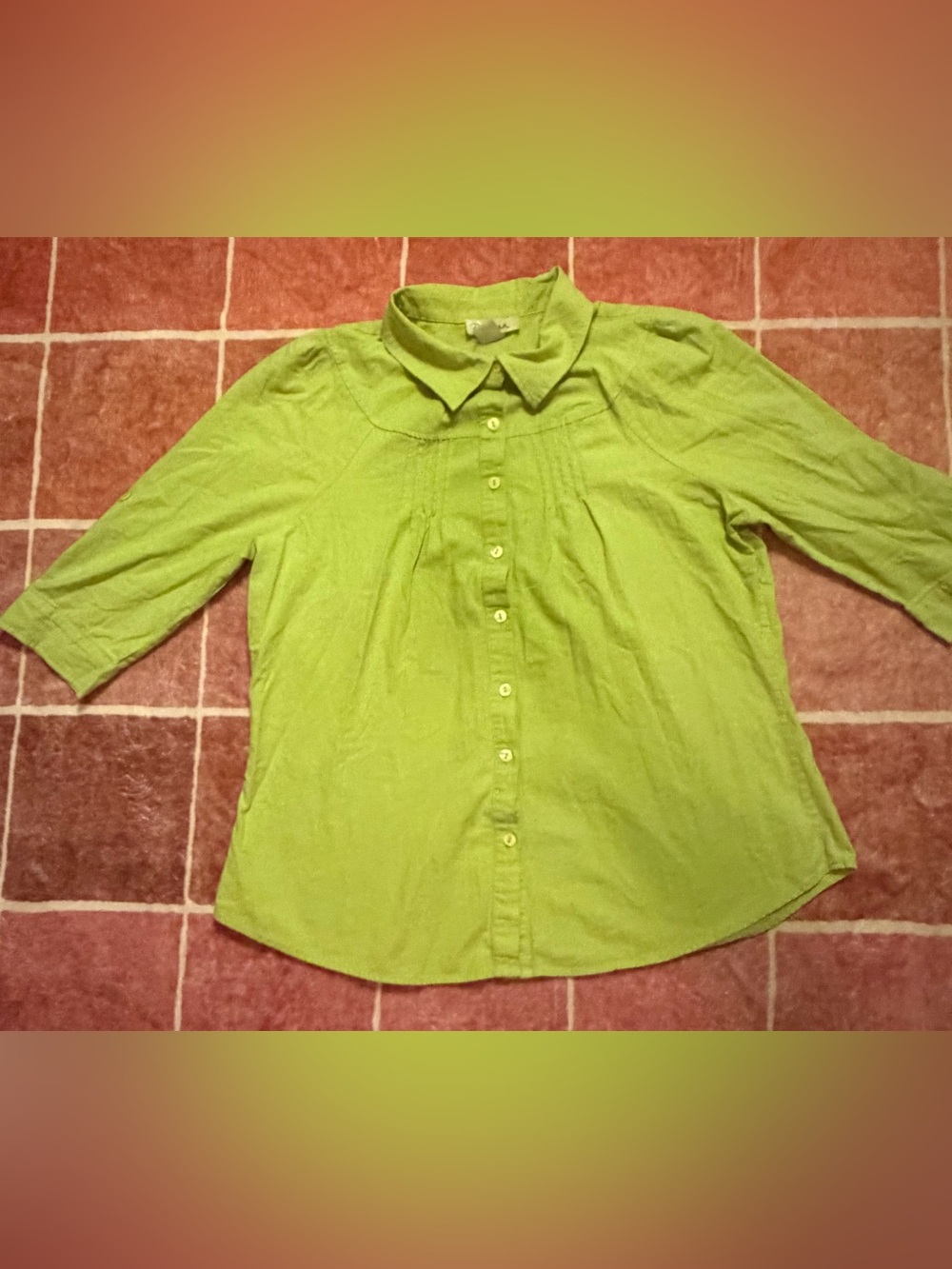 Classic Lime Green Button-Down Collared Shirt